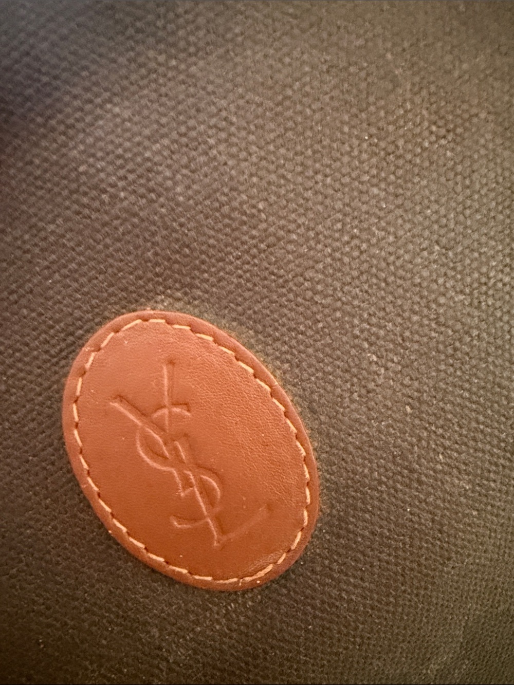 Yves Saint Laurent Brown Canvas Clutch with Leather Logo Patch - Picture 5 of 9